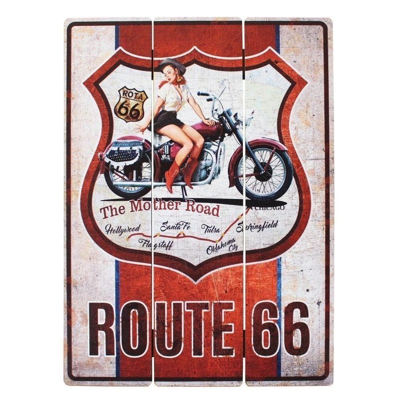 Quadro Decorativo "Route 66" 40X30 - Cia Laser - 1