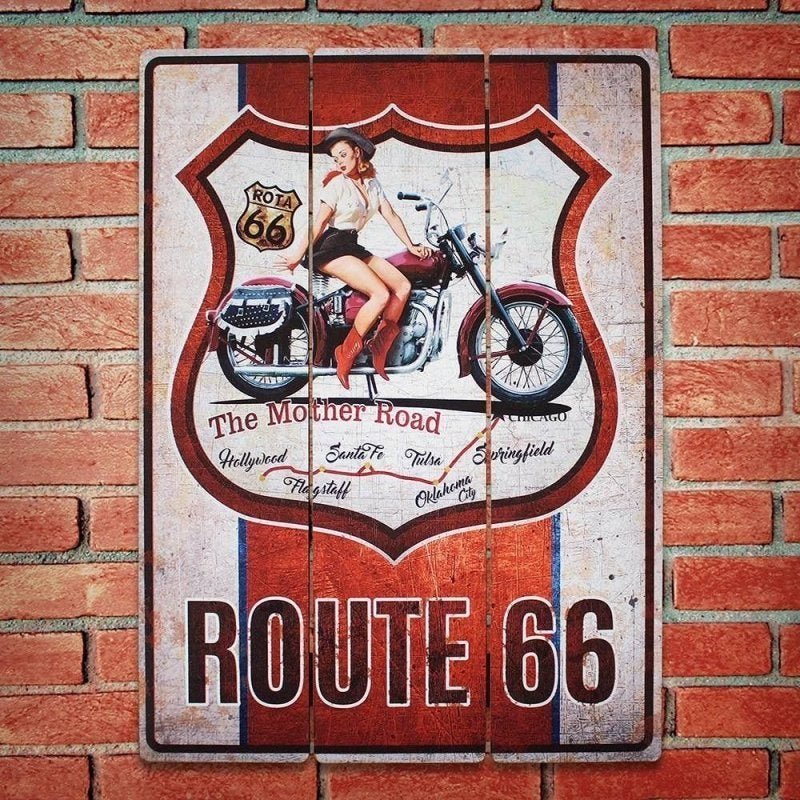 Quadro Decorativo "Route 66" 40X30 - Cia Laser - 2