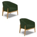 Ver imagem 2 de Poltrona Decorativa Base de Madeira Kit 2 Stella Sintético Pu D03 - D'Rossi