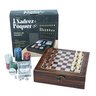 Jogo Xadrez Poker Tabuleiro Madeira Maleta Fichas Dados Pôquer Baralho Dados 24x24cm - 1