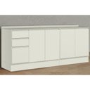 Ver imagem 1 de Balcão Cozinha Modulado Fineze 5PTAS 2GAVS c/Tampo 200cm Areia Henn