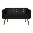 Ver imagem 2 de Poltrona Namoradeira Julia 2 Lugares Suede Preto com Strass - D'Rossi