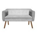 Ver imagem 1 de Poltrona Namoradeira Julia 2 Lugares Suede Cinza com Strass - D'Rossi