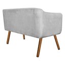 Ver imagem 3 de Poltrona Namoradeira Julia 2 Lugares Suede Cinza com Strass - D'Rossi