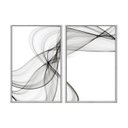 Ver imagem 2 de Kit 02 Quadros Decorativos - Abstrato Preto e Branco Abg005 Vidro com Impressão Uv - 60x80cm Cada