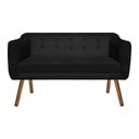 Ver imagem 1 de Poltrona Namoradeira Julia 2 Lugares Suede Preto - D'Rossi