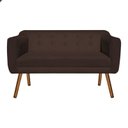 Ver imagem 1 de Poltrona Namoradeira Julia 2 Lugares Suede Marrom - D'Rossi