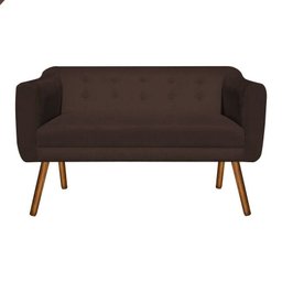 Poltrona Namoradeira Julia 2 Lugares Suede Marrom - D'Rossi - 1 Poltrona Namoradeira Julia 2 Lugares Suede Marrom - D'Rossi - 1