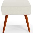 Ver imagem 5 de Puff Banqueta Decorativa com Pés Palito Lívia W01 Linho Champagne - Lyam Decor