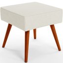 Ver imagem 4 de Puff Banqueta Decorativa com Pés Palito Lívia W01 Linho Champagne - Lyam Decor