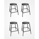 Ver imagem 1 de Kit 4 Banco de Metal Bar Assento Plástico Empilhável Preto 55cm