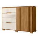 Ver imagem 2 de Cômoda para Quarto 4 Gavetas 147cm Gênova M07 Freijó/off White - Mpozenato