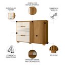 Ver imagem 3 de Cômoda para Quarto 4 Gavetas 147cm Gênova M07 Freijó/off White - Mpozenato