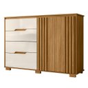 Ver imagem 1 de Cômoda para Quarto 4 Gavetas 147cm Gênova M07 Freijó/off White - Mpozenato