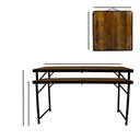 Ver imagem 4 de Mesa Dobrável de Aluminio Madeira Mdf 120 X 60 CM Camping Praia Jardim Portatil