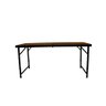 Mesa Dobrável de Aluminio Madeira Mdf 120 X 60 CM Camping Praia Jardim Portatil - 7