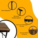 Ver imagem 5 de Mesa Dobrável de Aluminio Madeira Mdf 120 X 60 CM Camping Praia Jardim Portatil