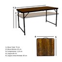 Ver imagem 2 de Mesa Dobrável de Aluminio Madeira Mdf 120 X 60 CM Camping Praia Jardim Portatil