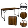 Mesa Dobrável de Aluminio Madeira Mdf 120 X 60 CM Camping Praia Jardim Portatil - 1