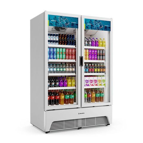 Refrigerador Expositor Vertical Bebidas Duas Portas Vidro 1164l Vbm3al Optima Branca 220v -