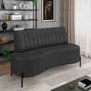 Ver imagem 2 de Sofá 2 Lugares Living 160cm Pé Ferro Pto Maraú Sintético Pu Preto K01 - D'Rossi