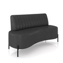 Ver imagem 1 de Sofá 2 Lugares Living 160cm Pé Ferro Pto Maraú Sintético Pu Preto K01 - D'Rossi