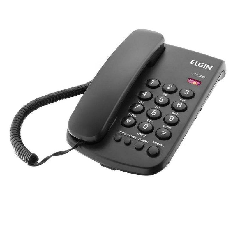 Telefone com Fio Elgin Tcf2000 Preto - Bloqueio de Chamadas, Pause e Controle Volume da Campainha - 6