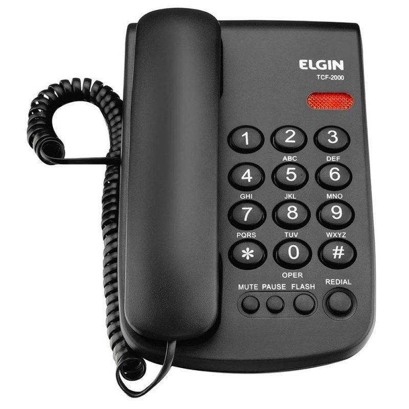 Telefone com Fio Elgin Tcf2000 Preto - Bloqueio de Chamadas, Pause e Controle Volume da Campainha - 4