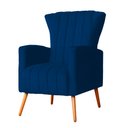 Ver imagem 2 de Poltrona Decorativa para Sala Melinda Suede Marinho - Fm