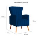 Ver imagem 5 de Poltrona Decorativa para Sala Melinda Suede Marinho - Fm
