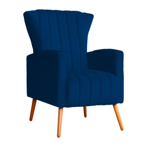 Poltrona Decorativa para Sala Melinda Suede Marinho - Fm