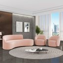 Ver imagem 2 de Sofá 4 Lugares Orgânico 220cm Morgan e 2 Poltronas Lua Veludo Rose D03 - D’Rossi