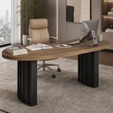 Ver imagem 3 de Mesa para Escritório Orgânica Tamburato 200cm Curves A02 Nogal Preto - Lyam Decor