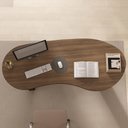 Ver imagem 7 de Mesa para Escritório Orgânica Tamburato 200cm Curves A02 Nogal Preto - Lyam Decor