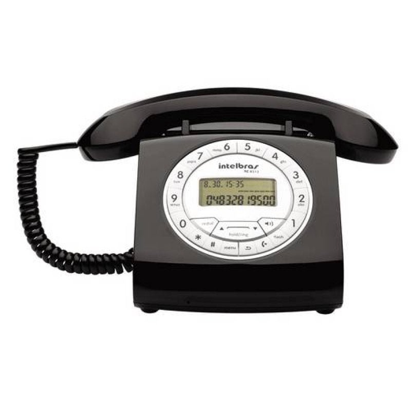 Telefones com Fio Intelbras Icon 4030160 Tc8312 Preto Retro C/Identificador de Chamadas - 1