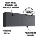 Ver imagem 4 de Armario Aereo 160 cm 4 Portas Andreia Cinza REAJL