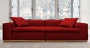 Ver imagem 1 de Sofá 4 Lugares King-size, Revestimento em Sarja Vermelho, 2,50m X 1,00m