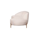 Ver mais imagens de Sofá Curvo 03 Lugares 180cm Braço Direito Thommy Pés Ouro Fosco Linho Off White - Nexta Casa