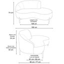 Ver imagem 5 de Sofá Curvo 03 Lugares 180cm Braço Direito Thommy Pés Ouro Fosco Linho Off White - Nexta Casa