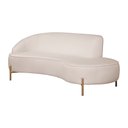 Ver imagem 1 de Sofá Curvo 03 Lugares 180cm Braço Direito Thommy Pés Ouro Fosco Linho Off White - Nexta Casa