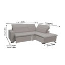 Ver imagem 2 de Sofá Istambul 2.60x1.90m Retrátil e Reclinável com Chaise - Avelã