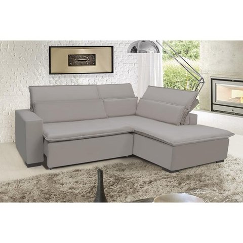 Sofá Istambul 2.60x1.90m Retrátil e Reclinável com Chaise - Avelã