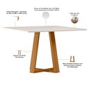 Ver imagem 3 de Mesa Retangular Elian Tampo de Vidro 135cm Ypê Off White N01 com 4 Cadeiras Suran Linho Cru - Lyam