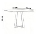 Ver imagem 5 de Mesa Retangular Elian Tampo de Vidro 135cm Ypê Off White N01 com 4 Cadeiras Suran Linho Cru - Lyam