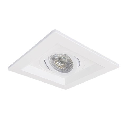 Spot de Embutir Direcionável Recuado 1190 ABS 12x12cm P/ Lâmpada Dicroica Branco