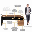 Ver imagem 3 de Escrivaninha Mesa de Escritório 172cm 2 Gavetas Flex Multimóveis CR25310
