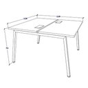 Ver imagem 4 de Mesa Trabalho Plataforma 1,20m 2 Lugares C/ Pés Cavalete F5 Cor:cinza