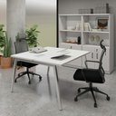 Ver imagem 1 de Mesa Trabalho Plataforma 1,20m 2 Lugares C/ Pés Cavalete F5 Cor:cinza