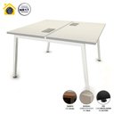 Ver imagem 3 de Mesa Trabalho Plataforma 1,20m 2 Lugares C/ Pés Cavalete F5 Cor:cinza