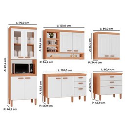 Cozinha Modulada Completa Ester New 100% Mdf Tuboarte 10 Portas e 6 Gavetas - 4